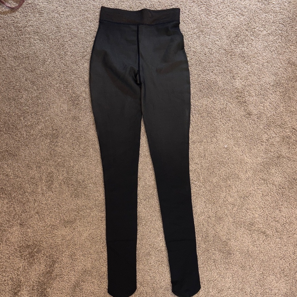 Black Fleece Lined High-Waisted Leggings